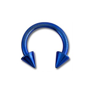 Ohr- / Tragus-Piercing Titan Grad 23 Eloxiert Marineblau Zwei Spitzen