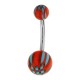 Blue/Red Colorful Checkerboard Acrylic Belly Button Ring