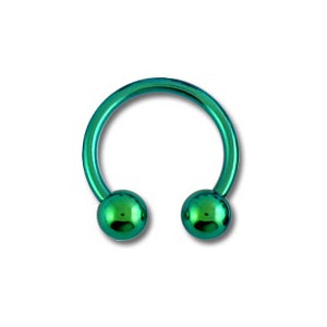 Ohr- / Tragus-Piercing Titan Grad 23 Eloxiert Grün Zwei Kugeln
