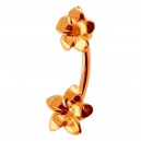 Two Plumerias Casting Rose Gold Silver & 316L Steel Belly Ring