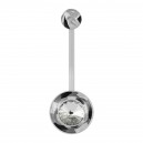 Clear 19mm Bioflex Belly Button Ring w/ 10mm Base White Strass