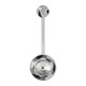 Clear 19mm Bioflex Belly Button Ring w/ 10mm Base White Strass