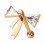 Helix-Piercing Stahl 316L Gold Rosa Schmetterlingsschleife Zwei Strass