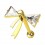 Helix-Piercing Stahl 316L Golden Schmetterlingsschleife Zwei Strass