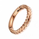 Rose Gold Anodized Twisted Clicker Piercing Segment/Conch Ring