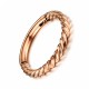 Rose Gold Anodized Twisted Clicker Piercing Segment Ring