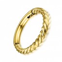 Gold Anodized Twisted Clicker Piercing Segment Ring