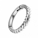 Metallized Twisted Clicker Piercing Segment Ring