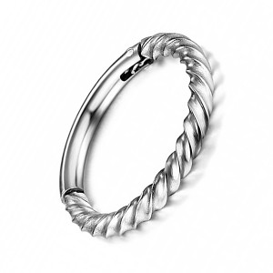 Metallized Twisted Clicker Piercing Segment/Conch Ring