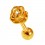 Piercing Helix Stahl 316L Gold Rosa Rosenblätter Strass Weiß