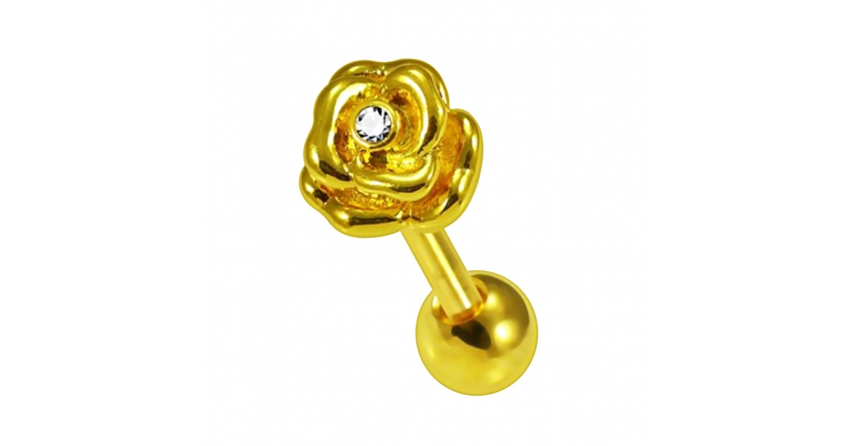 achat bijou Piercing Croix Latine Dorée en acier (arcade, rook