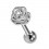 Helix-Piercing Stahl 316L Metallisiert Rosenbl&auml;tter Strass Wei&szlig;