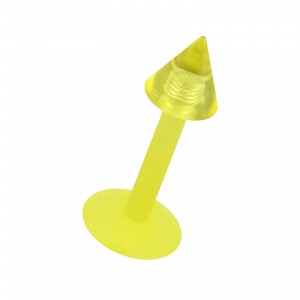 Spike Yellow Tragus/Labret Piercing Bioflex Bar Stud Ring