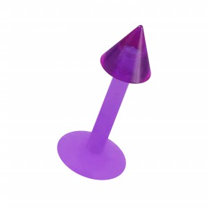 Labret- / Tragus-Piercing Stecker Bioflex Lila Spitze