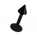 Piercing Tragus / Labret Stecker Bioflex Schwarz Spitze