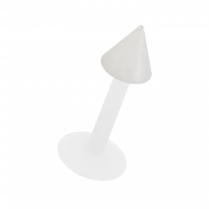 Labret- / Tragus-Piercing Stecker Bioflex Wei&szlig; Spitze
