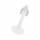 Labret- / Tragus-Piercing Stecker Bioflex Wei&szlig; Transparent Spitze