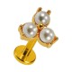 Knorpel-Piercing Stahl 316L Gold Rosa Drei Falsche Perle
