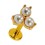 Knorpel-Piercing Stahl 316L Gold Rosa Drei Falsche Perle