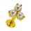 Knorpel-Piercing Stahl 316L Golden Drei Falsche Perle