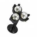 Knorpel-Piercing Stahl 316L Schwarz Drei Falsche Perle