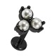 Triple False Pearl Black 316L Steel Cartilage Piercing Ring