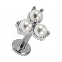 Knorpel-Piercing Stahl 316L Metallisiert Drei Falsche Perle