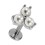 Piercing Knorpel Stahl 316L Metallisiert Drei Falsche Perle