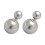 Ohrring Silber 925 Doppeltes Kunstperle Metallisiert Pearly