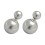 Ohrringe Silber 925 Doppeltes Kunstperle Metallisiert Pearly