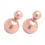 Ohrring Silber 925 Doppeltes Kunstperle Rosa Pearly