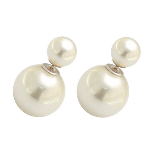 Boucles d'oreilles perles blanches