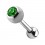 Tragus-Piercing Stahl 316L Kugel 4 mm Strass Dunkelgr&uuml;n