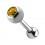 Tragus-Piercing Stahl 316L Kugel 4 mm Strass Gelb
