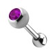 Tragus-Piercing Stahl 316L Kugel 4 mm Strass Lila