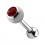Tragus-Piercing Stahl 316L Kugel 4 mm Strass Rot