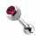 Tragus-Piercing Stahl 316L Kugel 4 mm Strass Rosa