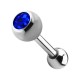 Tragus-Piercing Stahl 316L Kugel 4 mm Strass Dunkelblau