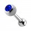 Tragus-Piercing Stahl 316L Kugel 4 mm Strass Dunkelblau