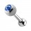 Tragus-Piercing Stahl 316L Kugel 4 mm Strass Hellblau