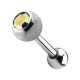 Tragus-Piercing Stahl 316L Kugel 4 mm Strass Mehrfarbig