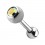 Tragus-Piercing Stahl 316L Kugel 4 mm Strass Mehrfarbig