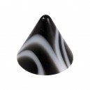 Einzelne Piercing-Spitze Acryl Marmoriert Schwarz
