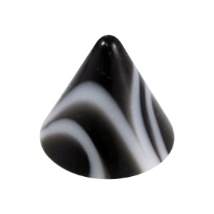 Einzelne Piercing-Spitze Acryl Marmoriert Schwarz