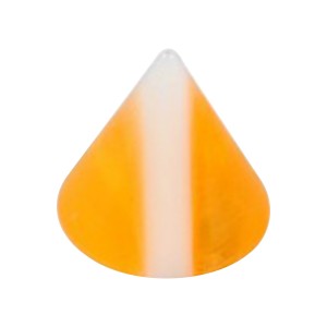 Einzelne Piercing-Spitze Acryl Orange & Wei&szlig;e Vertikale Linie