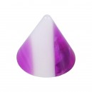 Spike de Piercing Acrílico Púrpura & Línea Vertical Blanca
