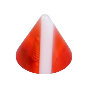 Einzelne Piercing-Spitze Acryl Rot & Weiße Vertikale Linie