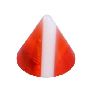 Pique Piercing Acrylique Rouge & Ligne Verticale Blanche