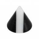 Einzelne Piercing-Spitze Acryl Schwarz & Wei&szlig;e Vertikale Linie