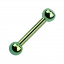 Tragus-Piercing Titan Grad 23 Eloxiert Gr&uuml;n Strass Wei&szlig;
